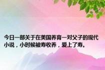 今日一部关于在美国养育一对父子的现代小说，小时候被寿收养，爱上了寿。