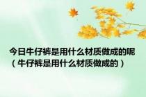 今日牛仔裤是用什么材质做成的呢（牛仔裤是用什么材质做成的）