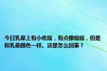 今日乳晕上有小疙瘩，有点像痘痘，但是和乳晕颜色一样。这是怎么回事？