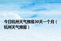 今日杭州天气预报30天一个月（杭州天气预报）