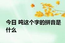 今日 吨这个字的拼音是什么