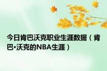 今日肯巴沃克职业生涯数据（肯巴·沃克的NBA生涯）