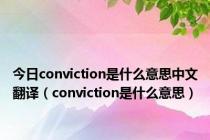 今日conviction是什么意思中文翻译（conviction是什么意思）