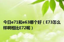 今日e71和e63哪个好（E73怎么样啊相比E72呢）