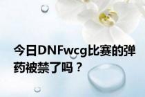 今日DNFwcg比赛的弹药被禁了吗？