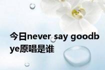 今日never say goodbye原唱是谁