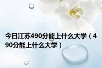 今日江苏490分能上什么大学（490分能上什么大学）