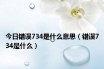 今日错误734是什么意思（错误734是什么）