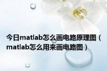 今日matlab怎么画电路原理图（matlab怎么用来画电路图）