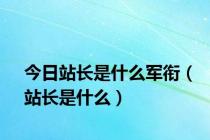 今日站长是什么军衔（站长是什么）