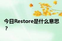 今日Restore是什么意思？