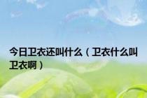 今日卫衣还叫什么（卫衣什么叫卫衣啊）