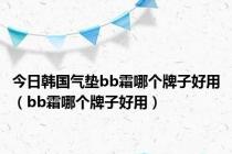 今日韩国气垫bb霜哪个牌子好用（bb霜哪个牌子好用）