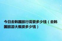 今日去韩国旅行需要多少钱（去韩国旅游大概要多少钱）