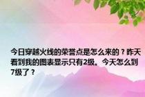 今日穿越火线的荣誉点是怎么来的？昨天看到我的图表显示只有2级。今天怎么到7级了？