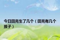 今日田亮生了几个（田亮有几个孩子）