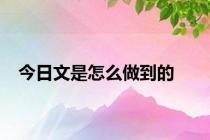 今日文是怎么做到的