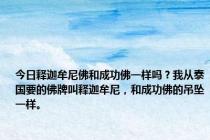 今日释迦牟尼佛和成功佛一样吗？我从泰国要的佛牌叫释迦牟尼，和成功佛的吊坠一样。