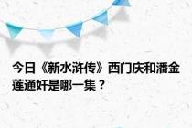 今日《新水浒传》西门庆和潘金莲通奸是哪一集？