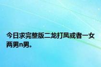 今日求完整版二龙打凤或者一女两男n男。