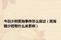 今日少时黑海事件怎么度过（黑海跟少时有什么关系啊）