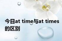 今日at time与at times的区别