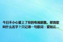 今日不小心爱上了你的电视剧集。那首歌叫什么名字？只记得一句歌词：爱如云…