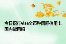 今日招行visa全币种国际信用卡国内能用吗