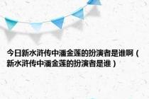 今日新水浒传中潘金莲的扮演者是谁啊（新水浒传中潘金莲的扮演者是谁）