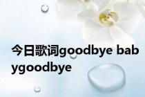 今日歌词goodbye babygoodbye