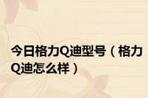 今日格力Q迪型号（格力Q迪怎么样）