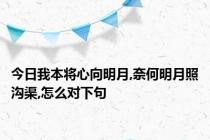 今日我本将心向明月,奈何明月照沟渠,怎么对下句