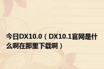 今日DX10.0（DX10.1官网是什么啊在那里下载啊）