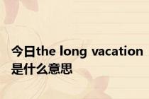 今日the long vacation是什么意思