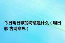 今日明日歌的诗意是什么（明日歌 古诗意思）