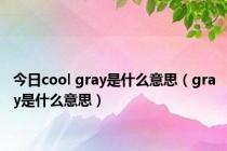 今日cool gray是什么意思（gray是什么意思）