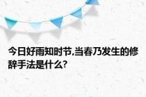 今日好雨知时节,当春乃发生的修辞手法是什么?