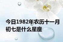 今日1982年农历十一月初七是什么星座