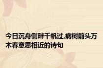 今日沉舟侧畔千帆过,病树前头万木春意思相近的诗句