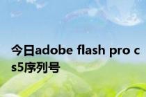 今日adobe flash pro cs5序列号