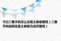 今日三星手机怎么设置主屏幕壁纸（三星手机如何设置主屏幕为动态壁纸）