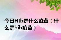 今日HIb是什么疫苗（什么是hib疫苗）