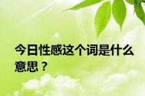 今日性感这个词是什么意思？