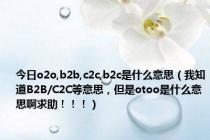 今日o2o,b2b,c2c,b2c是什么意思（我知道B2B/C2C等意思，但是otoo是什么意思啊求助！！！）