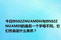 今日I9502ZNUAMDH与I9502ZNUAMDI的最后一个字母不同。它们各自是什么意思？