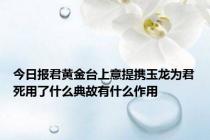 今日报君黄金台上意提携玉龙为君死用了什么典故有什么作用