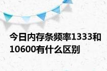 今日内存条频率1333和10600有什么区别