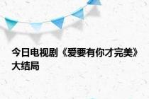 今日电视剧《爱要有你才完美》大结局