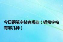 今日钢笔字帖有哪些（钢笔字帖有哪几种）