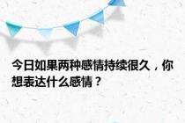 今日如果两种感情持续很久，你想表达什么感情？